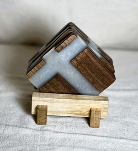 Indian Handcrafted <b>Epoxy</b> Resin/Marble Coasters Mat Handmade Coasters Placemats Custom High Quality Wood and Resin Tea Coaster - Product Image 2