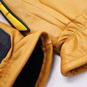 2025 gran oferta mayoristas guantes de trabajo de soldadura de palo de cuero de vaca marrón con costuras ignífugas para hombres y mujeres - Product Image 5