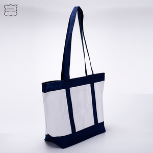 Bolsas de lona de algodón orgánico en blanco con correas de colores Bolsas de mano con logotipo Bolso de compras de lona de algodón impreso personalizado para mujer - Product Image 3