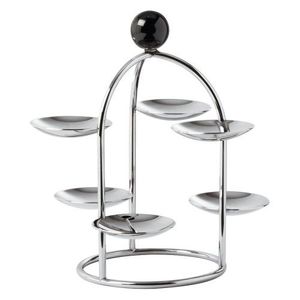 Soporte grande para pizza en metal hecho a mano con diseño simple pulido dorado perfecto para servir pizza y magdalenas en casa - Product Image 2