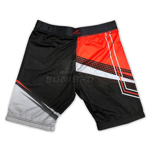 Shorts de MMA pour hommes SONISPO, noir, rouge, gris, imprimé par sublimation, ajustés, évacuant l'humidité, vêtements de sport de combat - Product Image 2