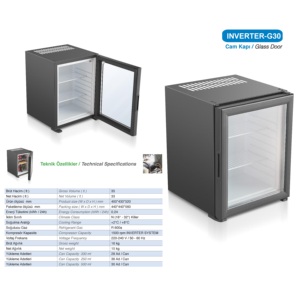 Minibar de Lujo para Habitaciones de Hotel, Refrigerador con Compresor Inverter, Funcionamiento Silencioso, Enfriamiento Eficiente Energéticamente, Rango de Temperatura de 2-8 °C, Mabelia - Product Image 4