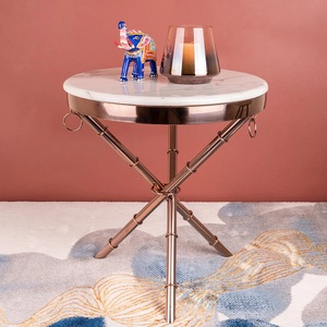 Nouvelle table basse gigogne de luxe, mobilier de maison, table d'appoint de chevet ou de canapé, design moderne en métal noir, personnalisable, marque TQC - Product Image 3