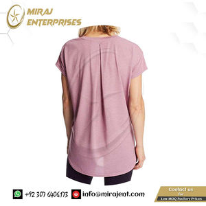 Entrenamiento de las mujeres Yoga Activewear Loose Fit Fitness Tank Top Venta al por mayor Active Tee para culturismo - Product Image 3