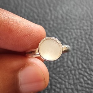 Collet vierge en argent sterling massif 925 rond 7mm réglage de lunette vierge anneau de bande simple semi-montage en gros bijoux d'usage quotidien - Product Image 5