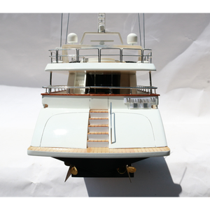 AZIMUT JUMBO 100 Acacia Bois Peint Affichage Modèle Bateau Haute Qualité À La Main Moderne Yacht pour La Décoration Intérieure Souvenir Cadeau - Product Image 5