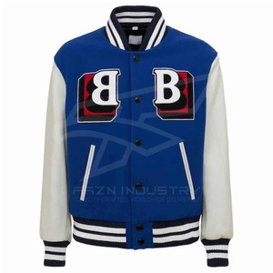 Nouvelle taille personnalisée Logo Letterman veste hommes polaire décontracté Patchwork recadrée Baseball Varsity vestes pour hommes - Product Image 1
