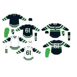 Conjunto de Hockey sobre Hielo Profesional 2025, Manga Larga, Sublimado, Servicio OEM, Personalizable para Equipos, Transpirable, 100% Poliéster - Product Image 3