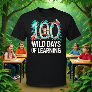 Camiseta Escolar Wild Learning Jungle Monkey, Producto Promocional 100% Wild Days - Product Image 3