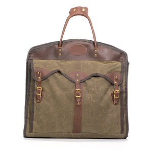 Canvas and Leather Vintage Garment <b>Bag</b> Travel Suit Custom Luxury Travel LCMA-0021 - Product Image 1