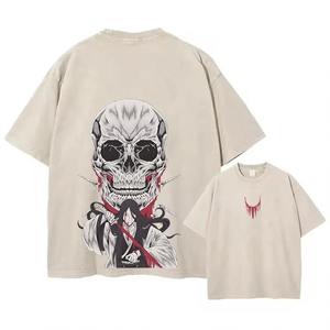 Camisetas de calle al por mayor | Camiseta gráfica de anime de gran tamaño | Camisetas unisex de algodón pesado Proveedor de fabricante OEM - Product Image 3