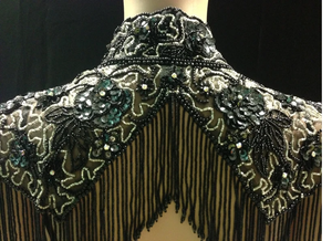 <b>Ladies</b> Elegant Style Evening Party Dress Beaded <b>Cape</b> Anti-Static Feature Beautiful Embroidered Pearls Fringes Features - Product Image 2