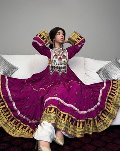 Vibrant Girls Ethnic Chiffon <b>Long</b> Sleeve Vintage Embroidered Attire with Colorful Threadwork for Cultural Nights and Weddings - Product Image 2