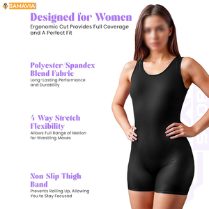 SAMAVIA femmes lutte Singlet coupe personnalisée sangle réglable fermeture à enfiler respirant athlétique Compression porter RTS Stretch - Product Image 3
