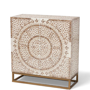 Mueble de Lujo Moderno Hecho a Mano con Incrustaciones de Nácar, Almacenamiento Artesanal con Incrustaciones de Concha para Sala de Estar - Product Image 1