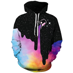 Sudadera con Capucha Unisex con Estampado de Galaxia, Sudadera Holgada de Punto con Cremallera, Ropa de Calle de Invierno, Fabricante OEM - Product Image 2