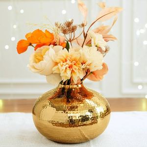 Jarrón Decorativo para Mesa de Hogar al por Mayor, Nuevo Diseño, Jarrón Decorativo de Escritorio, Jarrón de Flores de Metal Dorado - Product Image 1