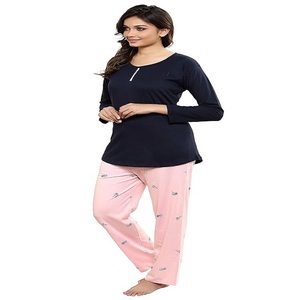 T-shirt 2 pièces à manches courtes pour femmes de taille supérieure pyjama imprimé intégral vêtements de nuit légers à séchage rapide taille élastique thermique - Product Image 4