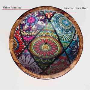 Ensaladera hecha a mano, cuenco de porcelana de cerámica de madera de Acacia con estampado esmaltado, logotipo personalizado para decoración de mesa de fiesta de diseño - Product Image 5