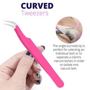 Wholesale High Quality Custom Size Stainless Steel Eyelash Tweezers Gold Tip Eyelash Extensions Volume Fiber Type Pointed Tip - Product Image 4