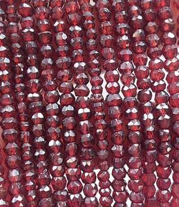 ลูกปัดพลอยโกเมนสีแดงธรรมชาติลูกปัดเหลี่ยมเพชรพลอยโกเมนสีแดงแบบหลวมสำหรับทำเครื่องประดับ - Product Image 2