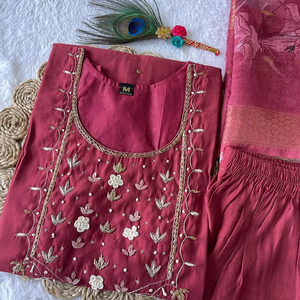 Costume salwar en soie de créateur, robe pakistanaise Salwar Kameez Dupatta, tenue de mariage. - Product Image 1