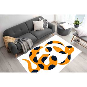Tapis Serpent Enroulé avec Crâne, Tapis Imprimé pour Intérieurs Modernes de Loft, Tapis Doux à Poils Longs - Product Image 4
