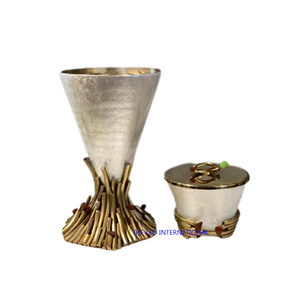 Mabkhara หัวอลูมิเนียมโลหะหรูหราหัวเตาดีไซน์แฟนซีใหม่ล่าสุดสีเงินชุบทอง - Product Image 1