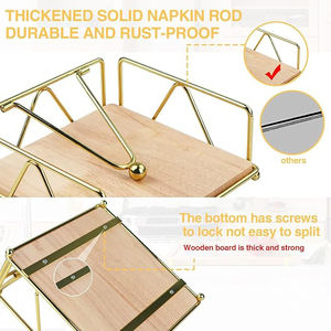 Vintage Nouvel Arrivage Hot Seller Doré Fini Carré Forme Porte-Serviettes en Métal Moderne De Luxe Taille Personnalisée Table - Product Image 6