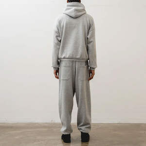 <b>Men's</b> Thick Winter Fleece <b>Joggers</b> Casual <b>Loose</b> <b>Fit</b> 100% Cotton Mid Waist Heavy Cotton Baggy Sweatpants Oversized Streetwear - Product Image 5