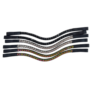 <b>Top</b> Selling Horse Bridles Browband Softly Padded Leather with Fancy Crystal <b>Rhinestone</b> Decor Customizable Color Size Custom Logo - Product Image 1