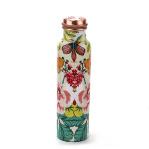 Handmade 100 % Copper <b>Bottle</b> <b>Metal</b> Copper <b>Bottle</b> Elegant Look Copper <b>Water</b> <b>Bottle</b> For Kids Printed Design at Wholesale Prices - Product Image 1