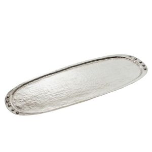 Stainless steel serving <b>tray</b> with premium handcrafted finish for elegant home dining parties and <b>kitchen</b> displays - Product Image 1