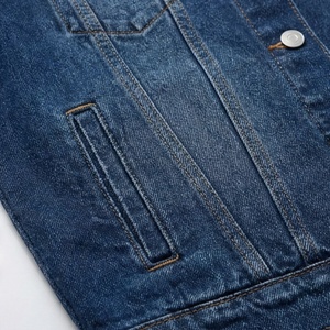Veste en jean pour femmes, nouvelle, brodée, avec rivets et perles, courte, en denim, tendance, décontractée, streetwear, vêtements d'extérieur, couleur personnalisée - Product Image 5