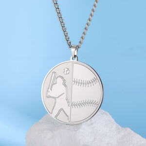 High Quality New Fashion Style 925 <b>Silver</b> 14K Gold Plated Personality Baseball <b>Charm</b> Moissanite HipHop Pendants Unisex Baseball - Product Image 1