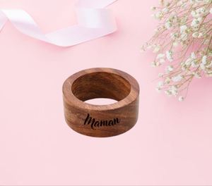 Anillos de tejido con cuentas de madera con borlas, servilleteros con cuentas de madera, Decoración de mesa, hebillas para servilletas, venta al por mayor, servilletero, restaurante - Product Image 3