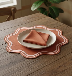 Tapis de table en coton 100% tricoté personnalisé en usine, accessoires de décoration intérieure, tapis de table avec ensemble de serviettes à bas prix - Product Image 3