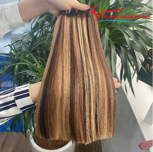 Extensions de cheveux vietnamiens Remy faisceaux de cheveux de trame droite en os Double dessiné Ombre Piano os droit cheveux vierges bruts - Product Image 4