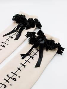 Chaussettes mi-hautes pour femmes, usage quotidien en automne, service OEM/ODM, logo personnalisé, antibactériennes, respirantes, en élasthanne/nylon/coton, chaussettes décontractées - Product Image 3