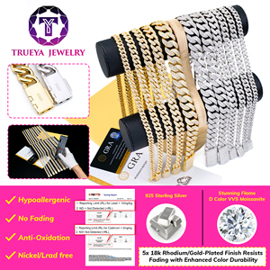 Collar de Cadena Cubana Estilo Miami de Plata 925 con Moissanita VVS Iced Out para Hombre, 8 10 12 <span class=keywords><strong>14</strong></span> 18 20 mm, Joyería Hiphop al por Mayor en Stock - Product Image 4