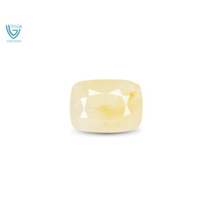 Saphir Jaune Naturel de 4,71 Carats (Pukhraj) - Pierre Précieuse Facettée Taille Émeraude - Product Image 1
