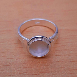 925 เงินสเตอร์ลิงแท้ 23 มม.รอบ Collet ถ้วยแหวน US-7 ขนาด 7-30 มม.Bezel หาแหวนไม่มีอัญมณีเครื่องประดับ Fine ผู้ผลิต - Product Image 2