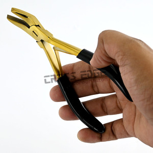Outils d'extension de cheveux de haute qualité Micro perles pince à sertir incurvée pince à perles d'or avec pince d'extension de cheveux à Double ressort - Product Image 3