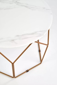 Classic Round Coffee <b>Table</b> with <b>Marble</b> <b>Top</b> and Gold Metal Frame for Living Room Furniture - Product Image 4