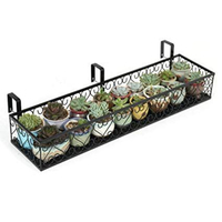 Jardinière en fer à suspendre pour balcon, patio, terrasse, jardin, décorative, en métal noir, pour la vente en gros