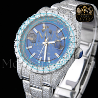 Montre de luxe pour homme en moissanite de qualité supérieure, montre automatique plaquée or 18 carats, verre saphir, étanche, montre-bracelet de créateur