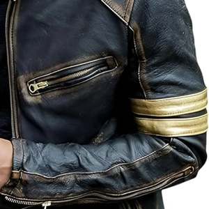 Col montant sur mesure Vêtements d'hiver Vestes pour hommes Veste en cuir de vachette avec fermeture éclair Veste en cuir à la mode pour hommes - Product Image 3