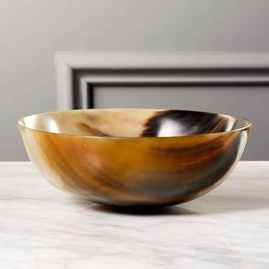 Handmade Two-Tone Polished Buffalo Horn Bowl Eco-Friendly Classic Party <b>Dinnerware</b> for Water Fruit Salad Soup - Product Image 6