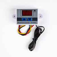 Pengontrol Suhu Digital Grosir 24V XH-W3001/XH-3001/W3001, Termometer LED dengan Saklar & Probe