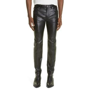 กางเกงหนังแกะแท้สำหรับผู้ชายกางเกงหนังแท้ดีไซน์ใหม่ - Product Image 1